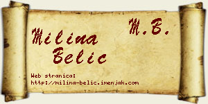 Milina Belić vizit kartica